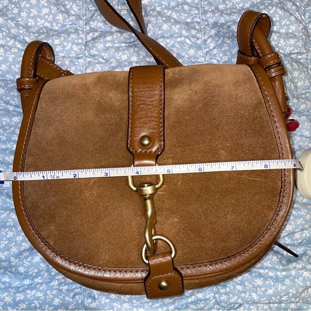 Michael Kors Jamie Medium Suede Saddle Bag - Picture 12 of 14